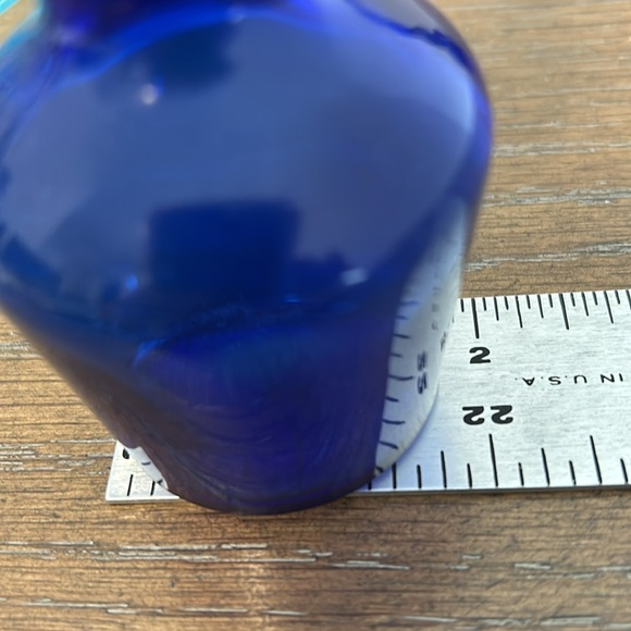 Pair Of COBALT BLUE BUD VASE WAVY BUBBLED LONG TALL NECK USA VINTAGE - Picture 4 of 9